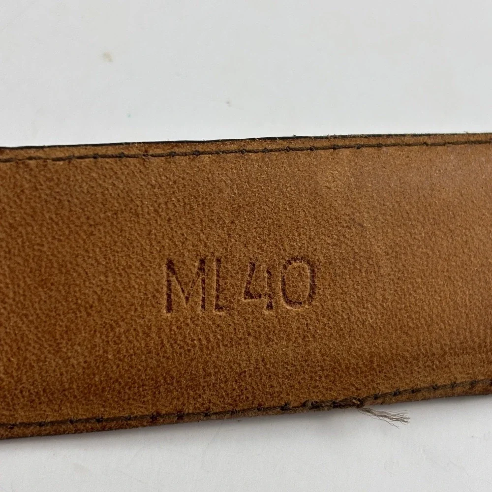Genuine Leather Belt Mens 40 Brown Solid Brass Buckle Made‎ in USA Americana